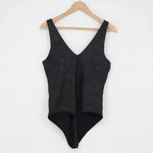 Abercrombie & Fitch Bodysuit Womens Medium Soft A&F Black Faux Leather Excellent thumbnail 4