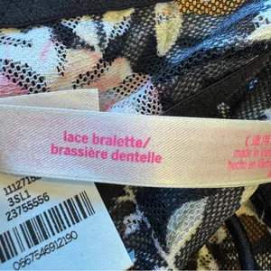 Victoria’s Secret‎ PINK Black & Floral Bralette new with tags large thumbnail 4
