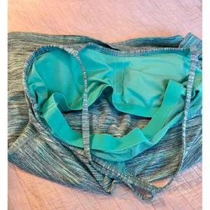 Lululemon Power Y Tank Top Teal Blue Space Dye Built-in Bra Size 10 thumbnail 4