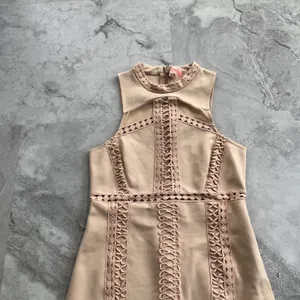 Free People Nude Skyscraper Bodycon Mini Dress Crochet Womens Small‎ S thumbnail 3