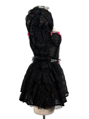 NEW For Love and Lemons romantic gothic coquette corset top mini skirt Set thumbnail 3