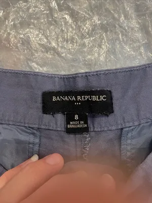 Banana Republic Navy Blue Women's Casual linen blend shorts size 8. thumbnail 7