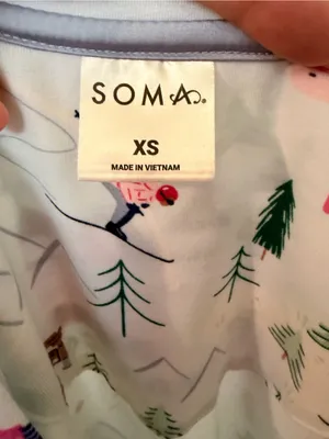 Soma XS Ski Town Nightgown Dress Aspen Vail Breckenridge Park City 3/4 Sleeve thumbnail 12