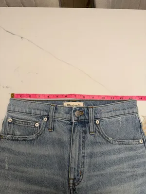 Madewell Women's High-Rise Denim‎ Mid-Length Shorts in Light Wash Size 24 thumbnail 6