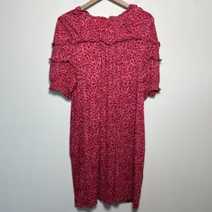 Boden Women‎ Yoke Mini Dress 14R Pink Peasant Cottagecore Prairie Floral Party thumbnail 2