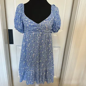 Altar’d State Empire Waist V Nevk Floral Blue Mini Dress NWOT thumbnail 2