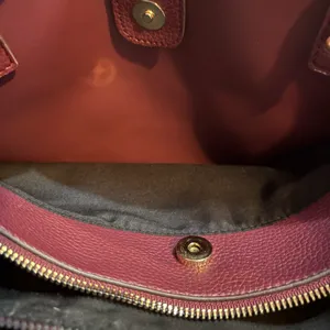 Nanette Lepore Burgundy Oxblood Oversized Tote Fall Work Bag Faux Leather Pebble thumbnail 4
