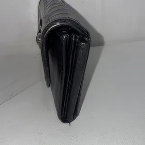 VTG Y2K Chunky‎ Chain Brighton Black Equestrian Coastal Cowgirl Leather Wallet thumbnail 2