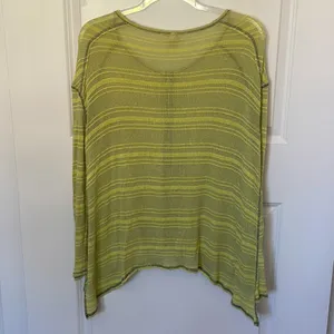 We The Free Open Knit Oversized Yellow Sweater Medium Poncho thumbnail 2