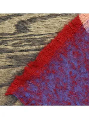 NWT On 34th Brushed Buffalo Plaid Blanket Scarf Fringe Cozy Bright Red Multi thumbnail 8