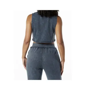 Alphalete Women’s Very Terry Crop top Cutoff - Blue Topaz , Size Medium thumbnail 2