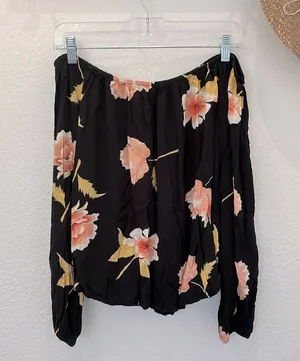 Billabong off the shoulder floral blouse thumbnail 1