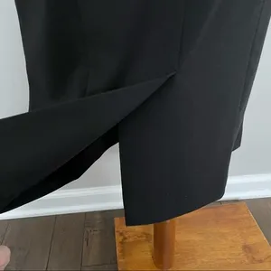 Sharagano Studio Skirt Straight Midi High Waisted Back Split Bet Loops Black thumbnail 5