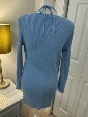 Urban Outfitters Light Blue Ribbed Knit Dress Size XL thumbnail 4