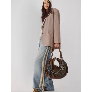 Free People Oversized Reggie Blazer in Ginger Combo Size L thumbnail 8