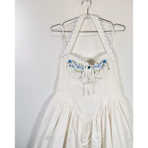 For Love & Lemons Mini Dress White Tea Time Poplin Bustier Basque Waist Medium thumbnail 7