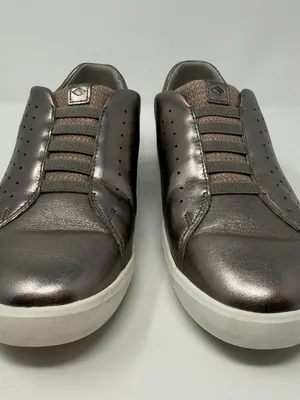 Kizik Miami Hands-Free Slip-On Sneaker Women's 8M Metallic Silver Leather Casual thumbnail 6