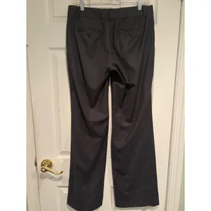 J.Crew Womens 6T City Fit Pinstripe Wool Dress Pants Charcoal Grey Wide Leg Tall thumbnail 2