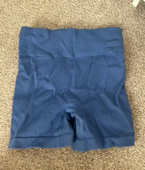 Periwinkle Ribbed Biker Shorts Size XS thumbnail 1