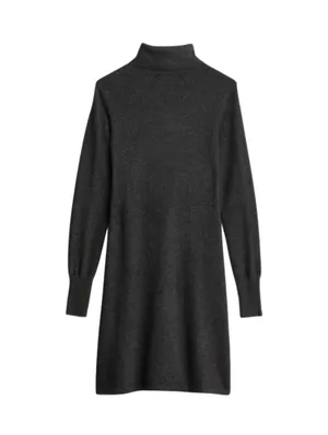 Lusso Cashmere Dark Grey Turtleneck Sweater Dress thumbnail 6