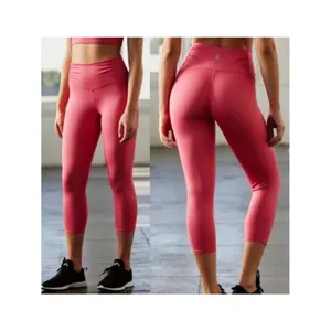 Free People Movement Breath Easy Cropped‎ Leggings Women's Size L Pink thumbnail 2