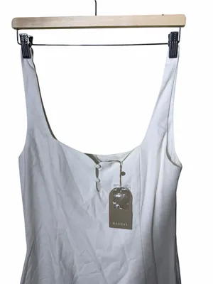 New Meshki Tandie Linen Flare Mini Dress White Size Large thumbnail 5
