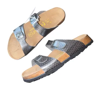 Papillio Women's Sydney Sandals Metallic Silver Snake Print Size 40 L9 M7 thumbnail 1