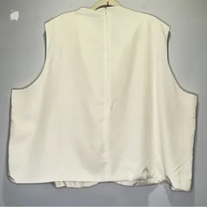NWT TEREA 4X Women's Sienna Cowl Neck Draped Top in Gardenia Off White Color‎ thumbnail 3