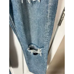 American eagle high waisted stretchy ripped jeans size 4 blue jeans wide leg thumbnail 3