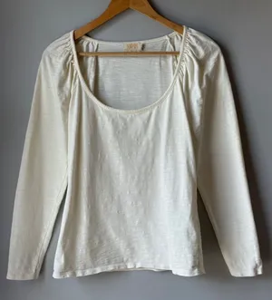 NATION LTD Cream Long Sleeve Tee Shirt thumbnail 1
