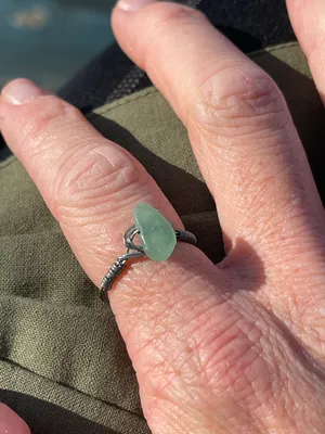 Wire Ring Green Stone (Custom Size To Order) thumbnail 4