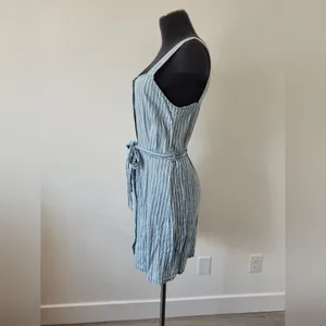 Urban Bliss 100% Cotton Striped Pinafore Dress Seersucker Retro Festival Size 6 thumbnail 3