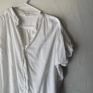 Silence +‎ Noise Shirt Womens Medium Button Front Short Sleeve Cottage Peasant thumbnail 2