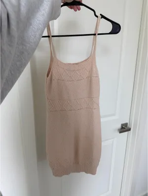 Hello Molly Venus Retrograde Knit Dress Beige Size XS thumbnail 5