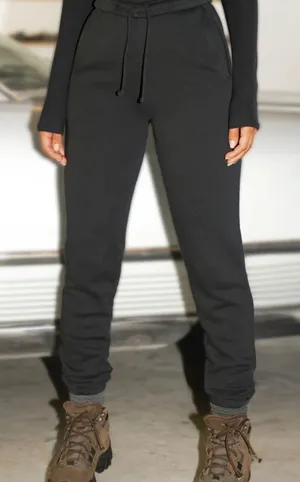 Joah Brown Joggers Women XS/S Black Excellent Cotton French Terry Sweatpants thumbnail 1
