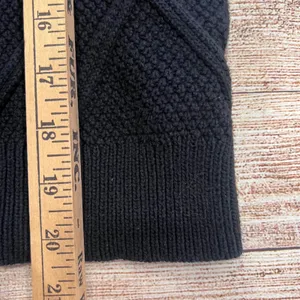 Lilla P Womens Black Diamond Textured Knit Split Neck Sweater Size S PA1929‎ thumbnail 6