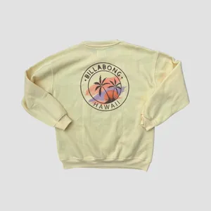 Billabong Yellow Hawaii Sweatshirt Palm Tree Graphic Crewneck Women's M NWOT thumbnail 2