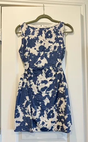 Abercrombie Blue Floral Ruched Dress thumbnail 2