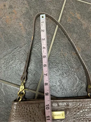 Brahmin Melbourne Brûlée Anytime Mini Shoulder Bag Wristlet/Clutch Handbag Tan thumbnail 13