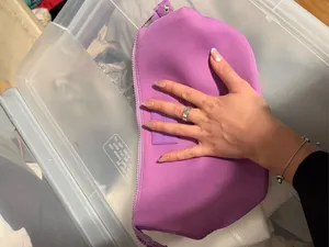 NEW Free People purple neoprene makeup bag #makeupbag #cosmeticbag thumbnail 3
