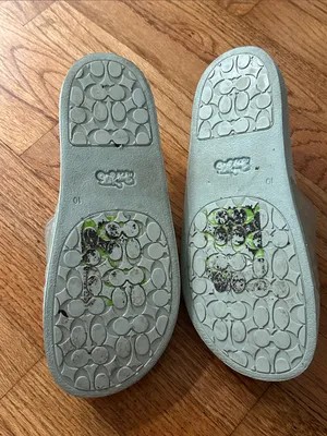 Coach Light Blue Signature Embossed Slide Sandals with Clear Jelly Strap size 10 thumbnail 5
