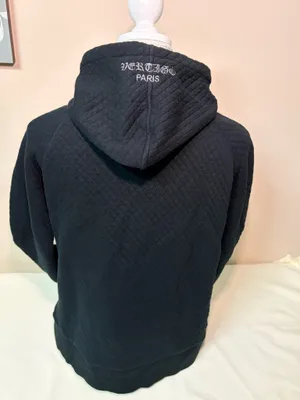 Vertigo Paris Women’s XL Black Quilted Gothic Zip Up Hoodie Jacket Embroidered thumbnail 6
