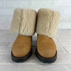 Sorel‎ Boots Womens 9 Brown Suede Leather Shearling Sherpa Lined Winter Classic thumbnail 11