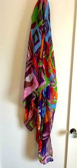 Colorful scarf/ Sarong Purple Size L thumbnail 1