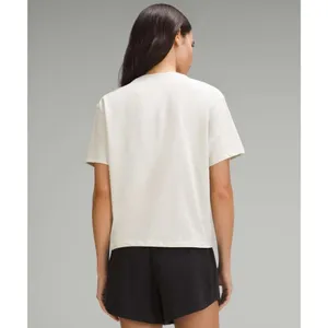 Lululemon Relaxed-Fit Cotton Jersey T-Shirt Bone (First Release) Women's XL READ thumbnail 2