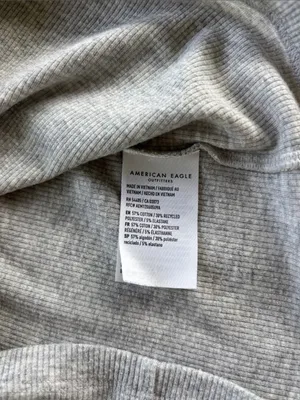 American Eagle Grey Ribbed Tank Top thumbnail 5