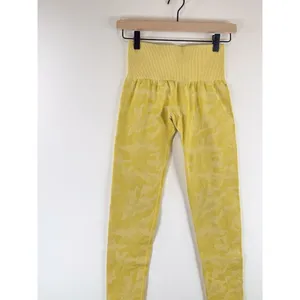 NVTGN Womens Leggings Sunshine Yellow Camo Seamless High Waisted Pull On Size XS thumbnail 6