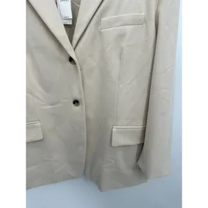 Banana Republic Oversized Two-Button Blazer Cream Sz L NWT Career Office Minimal thumbnail 6