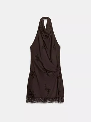 Nwt Zara Halter Lingerie Style Dress Size S thumbnail 8
