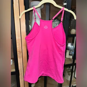 Beyond Yoga spacedye barbie hot pink tank top adjustable fitted workout active thumbnail 2